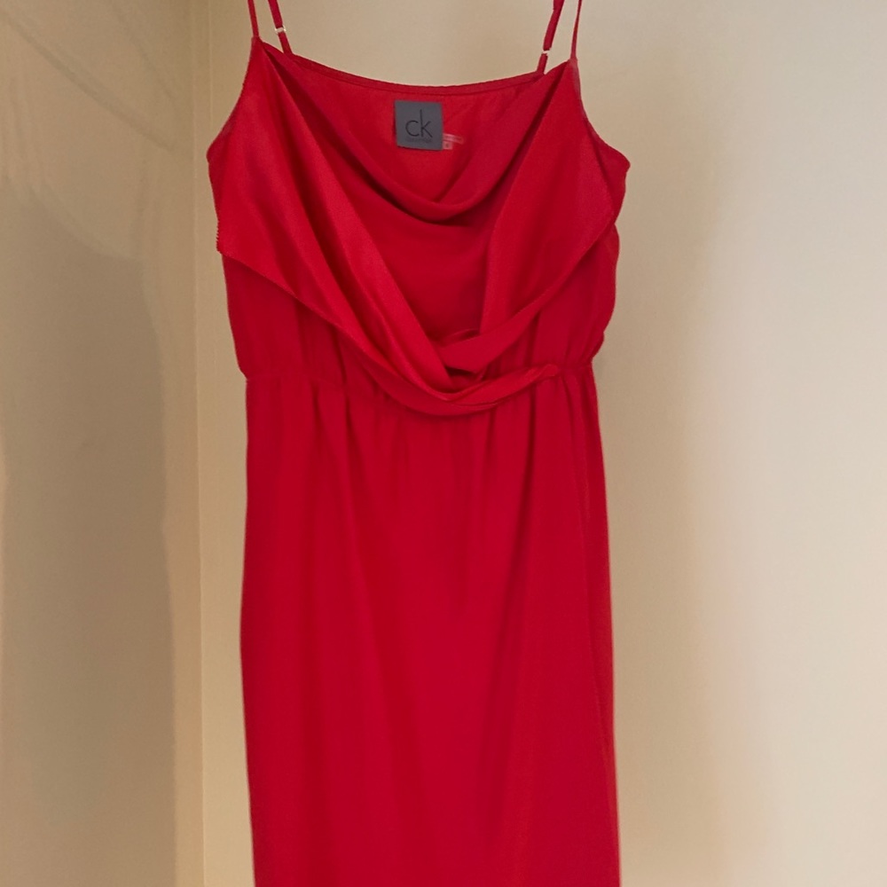 Calvin Klein Red Silk Dress